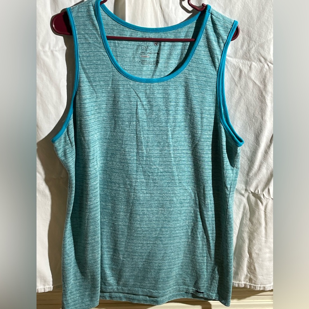 Men’s Teal Striped Tank Top size XL